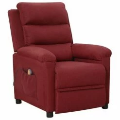 VidaXL Fauteuil de massage inclinable Rouge bordeaux Tissu