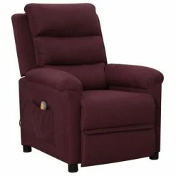 VidaXL Fauteuil de massage inclinable Violet Tissu