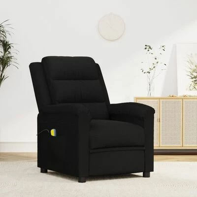 VidaXL Fauteuil de massage inclinable Noir Velours 2 VidaXL Fauteuil de massage inclinable Noir Velours – Image 2