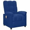 VidaXL Fauteuil inclinable de massage Bleu Tissu