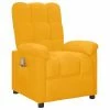 VidaXL Fauteuil de massage inclinable Jaune Tissu