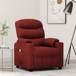 VidaXL Fauteuil de massage inclinable Rouge bordeaux Tissu -Fauteuils électriques Soldes image 1 348085