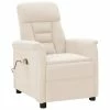 VidaXL Fauteuil inclinable de massage Beige Tissu microfibre