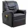 VidaXL Fauteuil de massage Noir Similicuir