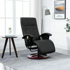 VidaXL Fauteuil de massage Noir Similicuir -Fauteuils électriques Soldes image 1 60311