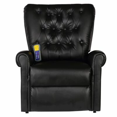 VidaXL Fauteuil de massage Noir Similicuir 2 VidaXL Fauteuil de massage Noir Similicuir – Image 2