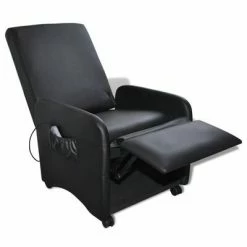 VidaXL Fauteuil de massage Noir Similicuir -Fauteuils électriques Soldes image 2 241683