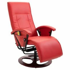 VidaXL Fauteuil de massage Rouge Similicuir