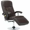 VidaXL Fauteuil de massage Marron Similicuir
