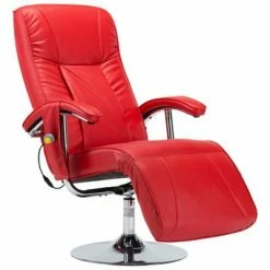 VidaXL Fauteuil de massage Rouge Similicuir