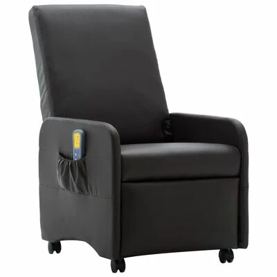 VidaXL Fauteuil inclinable de massage Marron Similicuir 1 VidaXL Fauteuil inclinable de massage Marron Similicuir