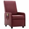 VidaXL Fauteuil de massage Rouge bordeaux Similicuir