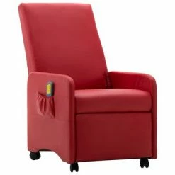 VidaXL Fauteuil de massage Rouge Similicuir