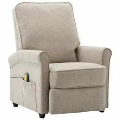 VidaXL Fauteuil de massage Crème Tissu