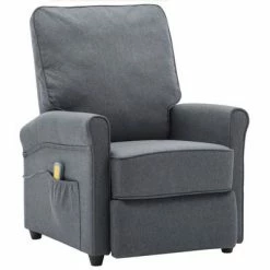 VidaXL Fauteuil de massage Gris foncé Tissu