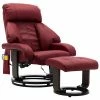 VidaXL Fauteuil de massage TV Rouge bordeaux Similicuir