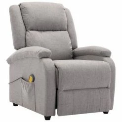 VidaXL Fauteuil de massage Gris clair Tissu