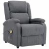 VidaXL Fauteuil de massage Gris foncé Tissu