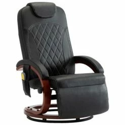 VidaXL Fauteuil de massage TV Noir Similicuir