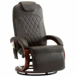 VidaXL Fauteuil de massage TV Marron Similicuir