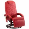 VidaXL Fauteuil de massage TV Rouge Similicuir