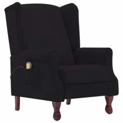 VidaXL Fauteuil inclinable de massage Noir Tissu