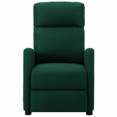 VidaXL Fauteuil de massage inclinable Vert foncé Tissu 2 VidaXL Fauteuil de massage inclinable Vert foncé Tissu – Image 2