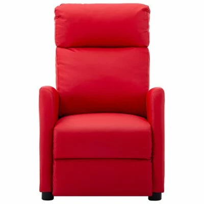 VidaXL Fauteuil de massage inclinable Rouge Similicuir 2 VidaXL Fauteuil de massage inclinable Rouge Similicuir – Image 2