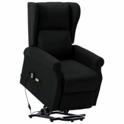 VidaXL Fauteuil de massage inclinable Noir Tissu