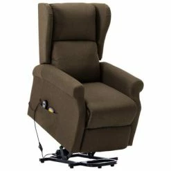 VidaXL Fauteuil de massage inclinable Marron Tissu
