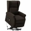 VidaXL Fauteuil de massage inclinable Marron foncé Tissu