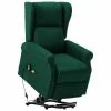 VidaXL Fauteuil de massage inclinable Vert Tissu