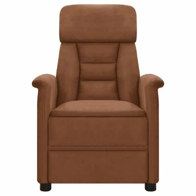 VidaXL Fauteuil inclinable de massage Marron Similicuir daim 2 VidaXL Fauteuil inclinable de massage Marron Similicuir daim – Image 2