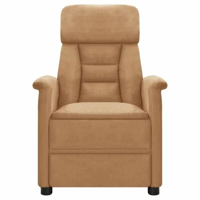 VidaXL Fauteuil inclinable de massage Taupe Similicuir daim 2 VidaXL Fauteuil inclinable de massage Taupe Similicuir daim – Image 2