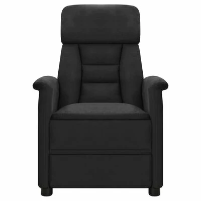 VidaXL Fauteuil inclinable de massage Noir Similicuir daim 2 VidaXL Fauteuil inclinable de massage Noir Similicuir daim – Image 2