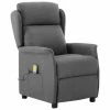 VidaXL Fauteuil inclinable de massage Gris clair Tissu