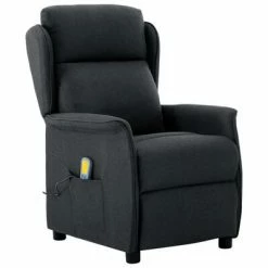 VidaXL Fauteuil inclinable de massage Gris foncé Tissu