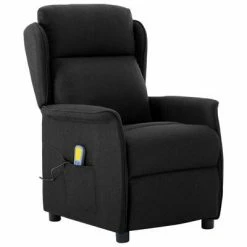 VidaXL Fauteuil inclinable de massage Noir Tissu