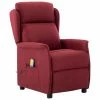 VidaXL Fauteuil inclinable de massage Rouge bordeaux Tissu