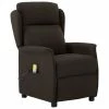 VidaXL Fauteuil inclinable de massage Marron foncé Tissu