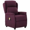 VidaXL Fauteuil inclinable de massage Violet Tissu