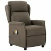 VidaXL Fauteuil inclinable de massage Taupe Tissu