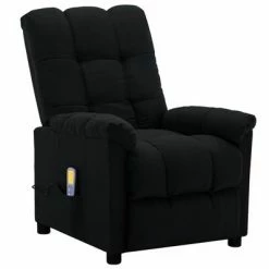 VidaXL Fauteuil inclinable de massage Noir Tissu