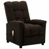 VidaXL Fauteuil inclinable de massage Marron foncé Tissu
