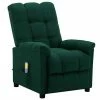 VidaXL Fauteuil inclinable de massage Vert foncé Tissu