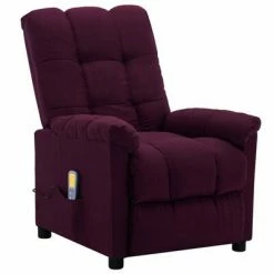 VidaXL Fauteuil inclinable de massage Violet Tissu