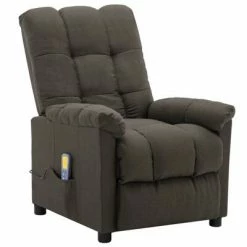 VidaXL Fauteuil inclinable de massage Taupe Tissu