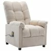 VidaXL Fauteuil inclinable de massage Crème Tissu