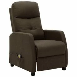 VidaXL Fauteuil inclinable de massage Marron Tissu