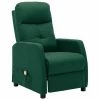 VidaXL Fauteuil inclinable de massage Vert foncé Tissu